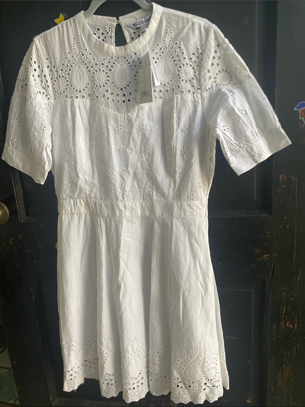 Walter Baker White Eyelet Midi Dress